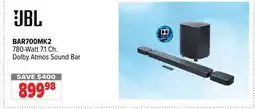 2001 Audio Video BAR700MK2 JBL 780-Watt 7.1 Ch. Dolby Atmos Sound Bar offer