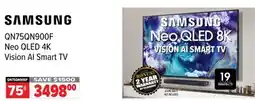 2001 Audio Video QN75QN900F 75 SAMSUNG Neo QLED 4K Vision AI Smart TV offer