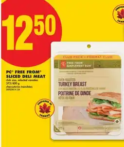 No Frills PC FREE FROM SLICED DELI MEAT, 375/400 g offer