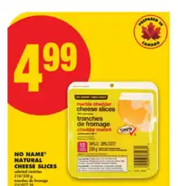 No Frills NO NAME NATURAL CHEESE SLICES, 210/230 g offer