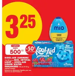 No Frills KOOL-AID JAMMERS 10X180 ML OR MIO, CRYSTAL LIGHT OR KOOL-AID LIQUID WATER ENHANCERS 48 ML/24-56 G offer