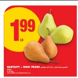 No Frills BARTLETT or BOSC PEARS offer