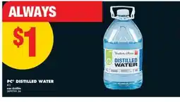 No Frills PC DISTILLED WATER, 4 L offer