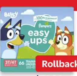 Walmart Pampers Easy Ups training pants superpack offer