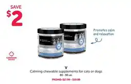 Mondou V Calming chewable supplements for cats or dogs offer