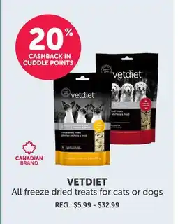 Mondou VETDIET All freeze dried treats for cats or dogs offer