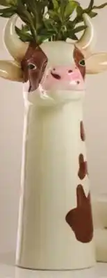 Giant Tiger 12 ceramic cow or 11.5 ceramic zebra vase offer