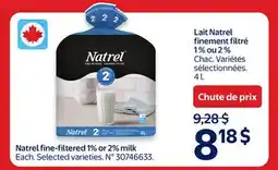 Walmart Natrel fine-filtered 1% or 2% milk offer