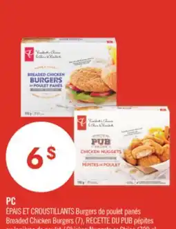 Pharmaprix PC Breaded Chicken Burgers (7), Chicken Nuggets or Strips (700 g) offer