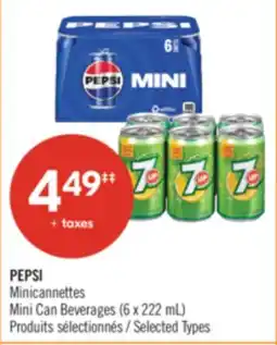 Pharmaprix PEPSI Mini Can Beverages (6 x 222 mL) offer