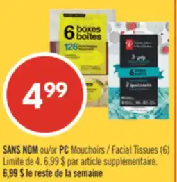 Pharmaprix NO NAME or PC Facial Tissues (6) offer