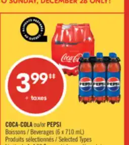 Pharmaprix COCA-COLA or PEPSI Beverages (6 × 710 mL) offer