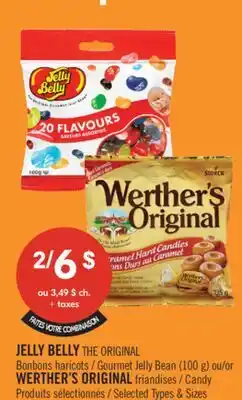 Pharmaprix JELLY BELLY THE ORIGINAL Gourmet Jelly Bean (100 g) or WERTHER'S ORIGINAL Candy Produits offer