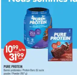 Pharmaprix PURE PROTEIN Protein Bars (6) or Powder (907 g) offer