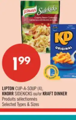 Pharmaprix LIPTON CUP-A-SOUP (4), KNORR SIDEKICKS or KRAFT DINNER offer
