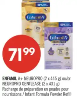 Pharmaprix ENFAMIL A+ NEUROPRO (2 x 445 g) or NEUROPRO GENTLEASE (2 x 431 g) offer
