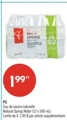 Pharmaprix PC Natural Spring Water offer