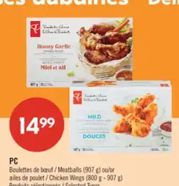 Pharmaprix PC Meatballs (907 g) or Chicken Wings (800 g - 907 g) offer
