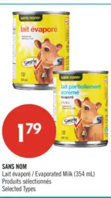 Pharmaprix NO NAME Evaporated Milk (354 mL) offer