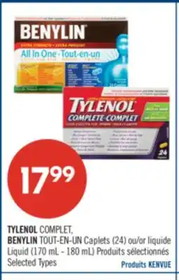 Pharmaprix TYLENOL COMPLET, BENYLIN (24) or Liquid (170 mL - 180 mL) offer