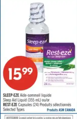 Pharmaprix SLEEP-EZE Sleep Aid Liquid (355 mL) or REST-EZE Capsules (24) offer