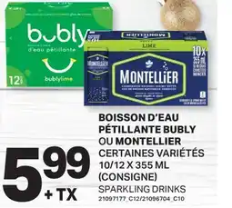 L'Intermarché BOISSON D'EAU PÉTILLANTE BUBLY OU MONTELLIER | SPARKLING DRINKS offer