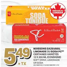 L'Intermarché BOISSONS GAZEUSES, LIMONADE OU SODA | SOFT DRINK, LEMONADE, 12 X 355 ML offer