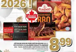 L'Intermarché CÔTES DE DOS DE PORC, 585 G,OU AILES DE POULET, 550 - 750 G, | PORK BACK RIBS OR CHICKEN WINGS offer