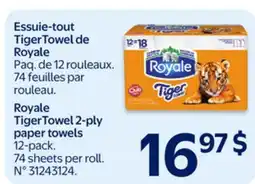 Walmart Royales TigerTowel 2-ply paper towels offer