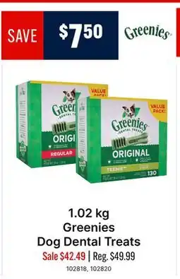 Ren’s Pets Depot Greenies Dog Dental Treats offer