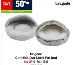 Ren’s Pets Depot Brigade Cat Hide Out Short Fur Bed offer