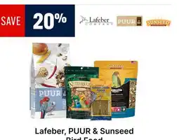 Ren’s Pets Depot Lafeber, PUUR & Sunseed Bird Food offer