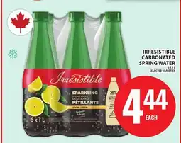 Food Basics IRRESISTIBLE CARBONATED SPRING WATER offer