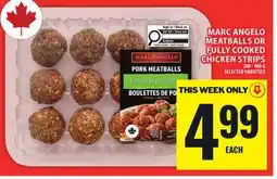 Food Basics MARC ANGELO MEATBALLS OR FULLY COOKED CHICKEN STRIPS offer