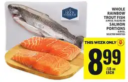 Food Basics WHOLE RAINBOW TROUT FISH, SALMON PORTIONS offer