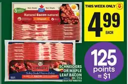 Food Basics SCHNEIDERS OR MAPLE LEAF BACON offer