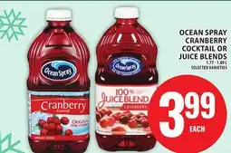 Food Basics OCEAN SPRAY CRANBERRY COCKTAIL OR JUICE BLENDS offer