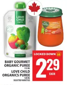 Food Basics BABY GOURMET ORGANIC PUREE OR LOVE CHILD ORGANICS PUREE offer