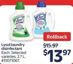 Walmart Lysol laundry disinfectant offer