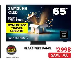 Visions Electronics Samsung 65 S95F 4K OLED Glare Free Tizen Smart TV offer