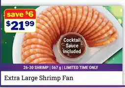 M & M Food Market Extra Large Shrimp Fan offer