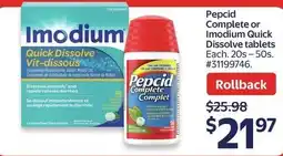 Walmart Pepcid Complete or Imodium Quick Dissolve tablets offer