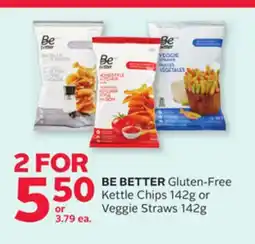 Rexall BE BETTER Gluten-Free Kettle Chips 142g or Veggie Straws 142g offer