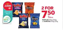 Rexall RUFFLES 190g-200g or DORITOS 210g-235g offer