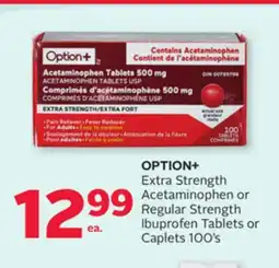Rexall OPTION+ Extra Strength Acetaminophen or Regular Strength Ibuprofen Tablets or Caplets 100' s offer