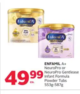 Rexall ENFAMIL A+ NeuroPro or NeuroPro Gentlease Infant Formula Powder Tubs offer