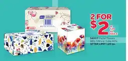 Rexall SAVVY Facial Tissues 88's-126's or Cube 60's offer