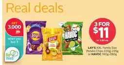 Rexall LAY'S XXL Family Size Potato Chips 220g-235g or HAVOC 190g-280g offer