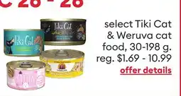 Petsmart select Tiki Cat & Weruva cat food offer