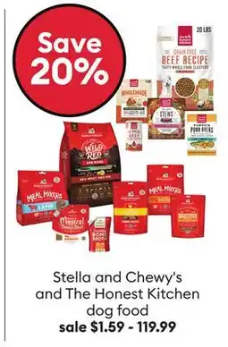 Petsmart Save 20% Stella and Chewy's and The Honest Kitchen dog food offer